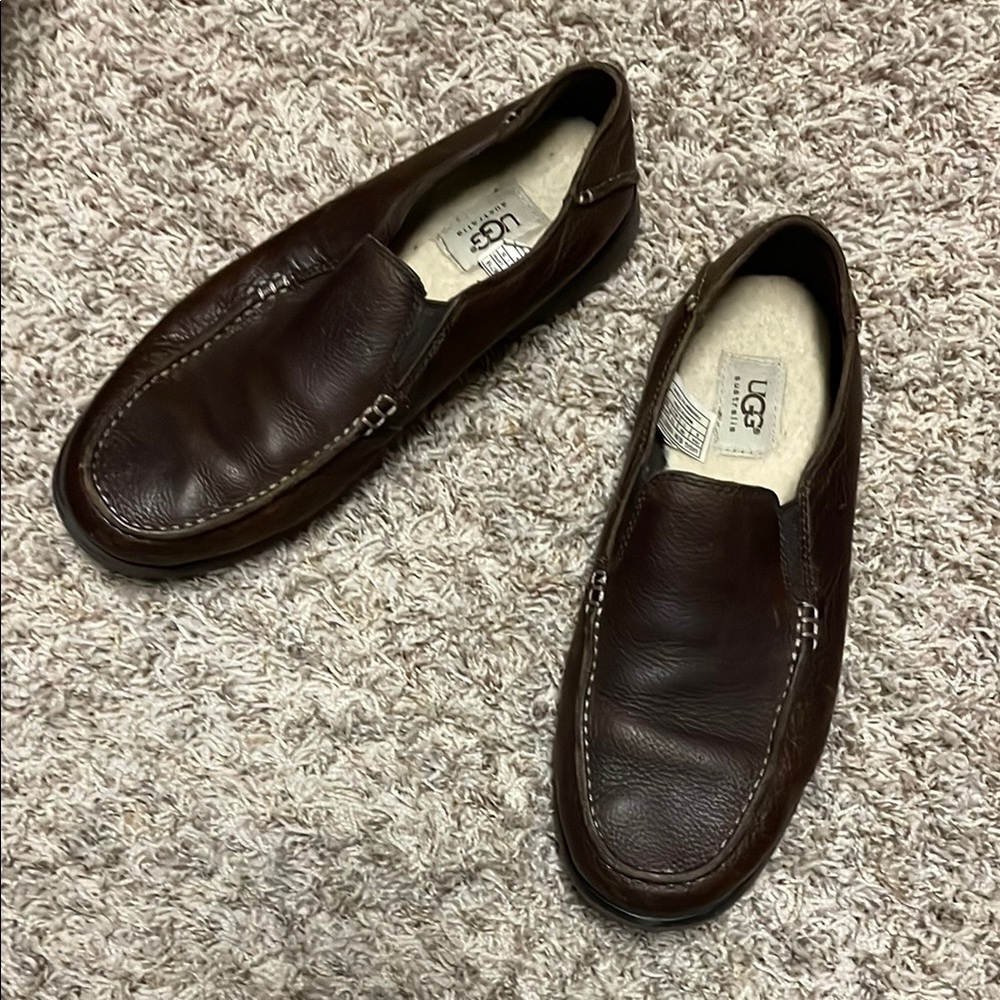 UGG Men's Brown Leather Loafers